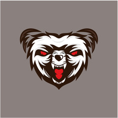 Angry bear logo design vector