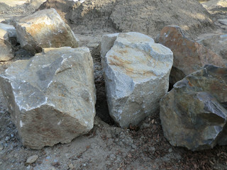 Big rocks on the ground