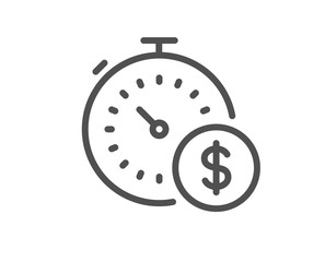 Last minute sale line icon. Shopping timer sign. Supermarket time symbol. Quality design element. Editable stroke. Linear style last minute icon. Vector