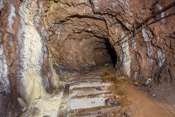 Underground bauxite mine tunnel collapsed concrete lining