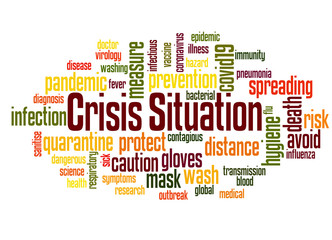 Crisis situation word cloud concept 2