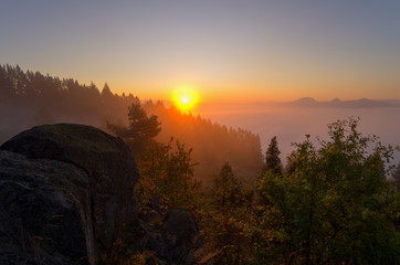 sunset in the mountains
