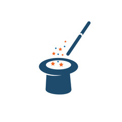 Magic hat logo icon design template