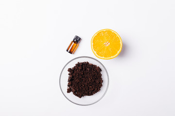 Ingredients for natural homemade body scrub