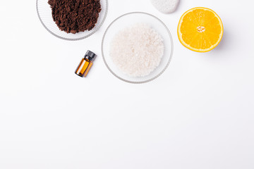 Natural cosmetic ingredients for homemade body scrub