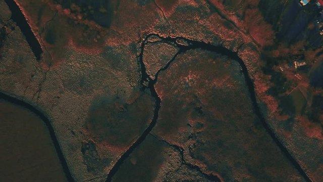 Aerial shot - The River Seret in west part of Ukraine