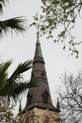 Steeple with trees