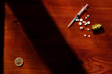 Contraception Education Concept with Oral contraceptive, Emergency Pills, Injection Contraceptive...