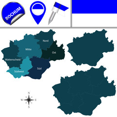 Fototapeta premium Map of Bochum, Germany