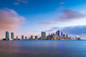 Obraz premium Miami, Florida, USA Downtown Skyline on the Bay
