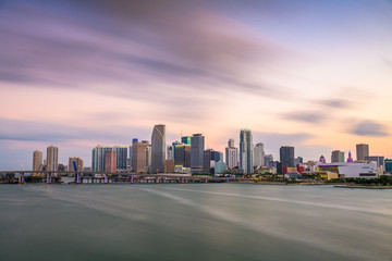Miami, Florida, USA Downtown Skyline on the Bay