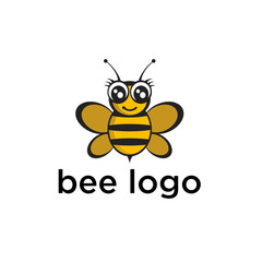 Nature Bee Honey Logo Vector Bee honey creative vector icon symbol logo. Hard work linear logotype.