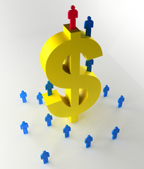 Abstract currency illustration, original 3d rendering