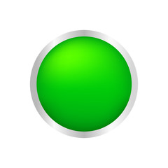 button circle shape green for buttons games play isolated on white, green modern buttons simple and convex, sphere button green flat style icon sign for applications, buttons round for website or app