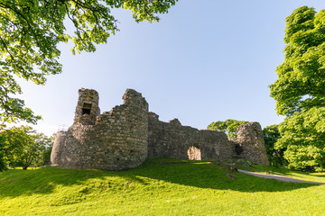 Old Inverlochy Castle in summer at sunset
