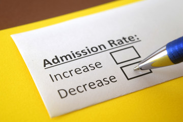 One person is answering question about admission rate.