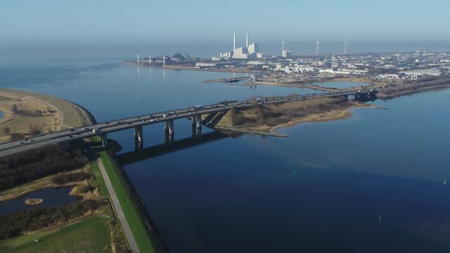 Highway bridge from above, drone stock footage by DroneRune