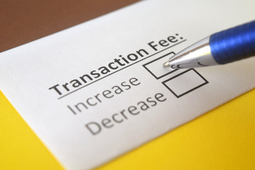 Obraz premium One person is answering question about transaction fee.