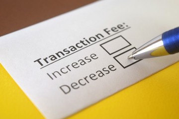 Obraz premium One person is answering question about transaction fee.