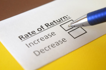 Fototapeta premium One person is answering question about rate of return.