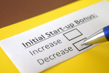 One person is answering question about initial start up bonus.