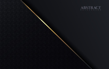 Abstract shape dark and golden color luxury background design template