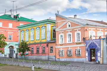Fototapeta premium Colorful old tatar house in Kazan, Russia