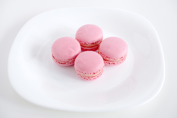 Macaroons on a white background