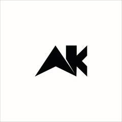 AK letter logo template design vector