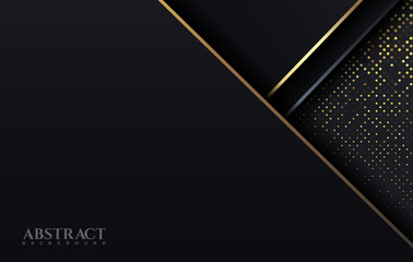 Abstract shape dark and golden color luxury background design template