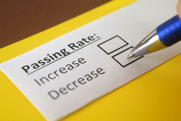 One person is answering question about passing rate.
