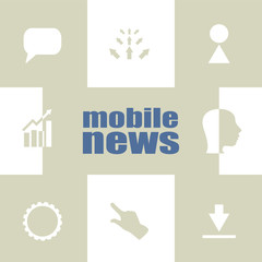 Fototapeta premium Text Mobile News. Press concept . Infographic Elements. Business icon set