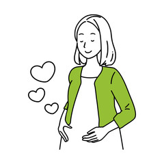 Illustration of a happy pregnant woman.