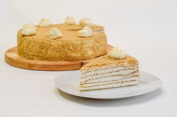 Cake on a white background