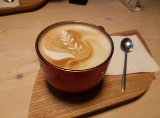 coffee in a cup and a spoon