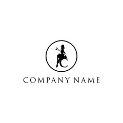 logo silhouette and c icon vector