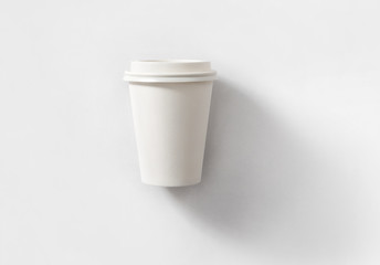 white take away paper cup on blank background