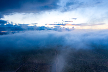 Obraz premium Aerial view over the mojave desert