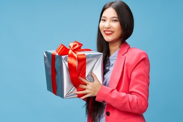 Fototapeta premium woman with gift box