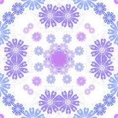 Naklejka na ściany i meble Colorful symmetrical flower illustration background
