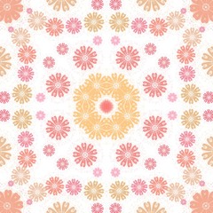 Colorful symmetrical flower illustration background