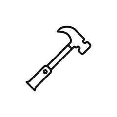 simple icon of a hammer isolated on white background
