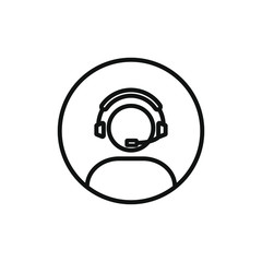 customer service icon with outline style design