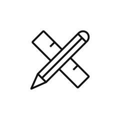simple icon of a pencil and ruler vector illustration

