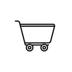 single icon of a shopping cart with outline style design