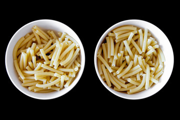 Ready pasta in a plate without cheese