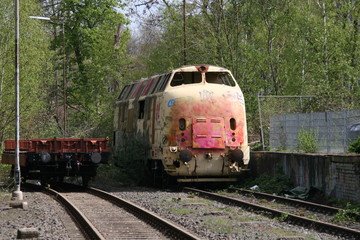 Naklejka premium Ausgeschlachtete Diesellok