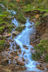 River flowing through a new path at Langsett Reservoir