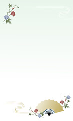 涼しげな夏の和風フレーム素材２