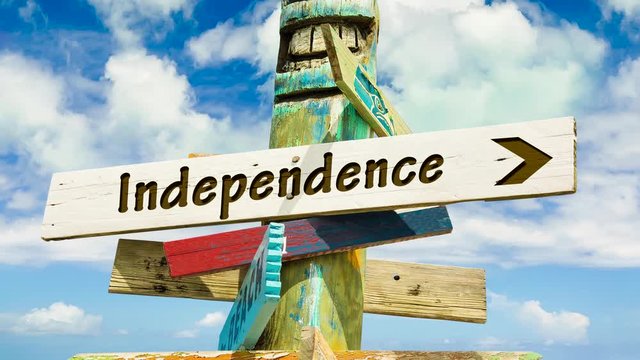 Street Sign the Way to Independence